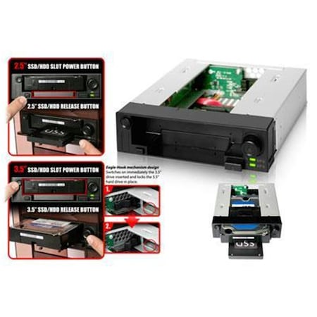 Icy Dock DuoSwap 2.5-3.5 SATA Drive Cad MB971SP-B